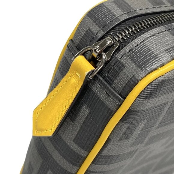 FENDI Zucca Gray Black Yellow PVC Leather - Shoulder Bag 811-021425 - Picture 10 of 14